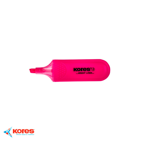 Instrumente de scris - Textmarker roz Kores, varf tesit 1-5mm, cerneala fluorescenta pe baza de apa, pentru evidentiat texte