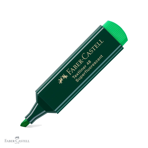 Birotica papetarie - Textmarker verde Faber-Castell 1548, varf tesit 3 grosimi, cerneala pe baza de apa, reincarcabil
