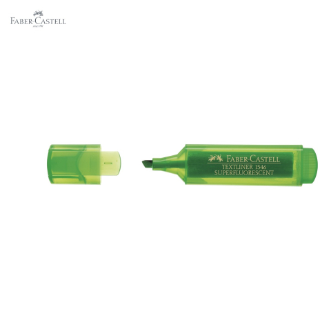 Textmarker verde superfluorescent Faber-Castell 1546, varf tesit 3 grosimi, cerneala pe baza de apa, reincarcabil [4]
