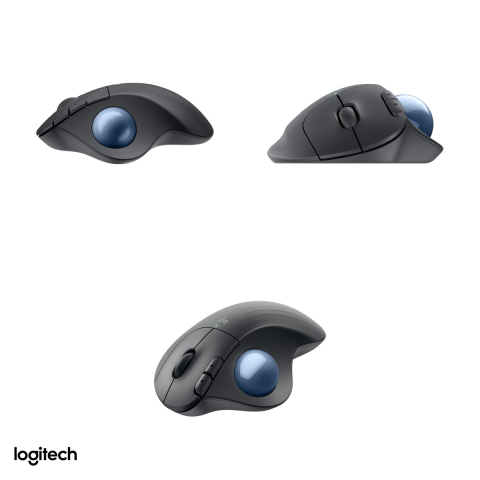 Trackball wireless Logitech ERGO M575S, Logi Bolt si Bluetooth, clicuri silentioase, pana la 2000 DPI, 5 butoane, 1 baterie AA, grafit cu bila albastra, 910-007029 [3]