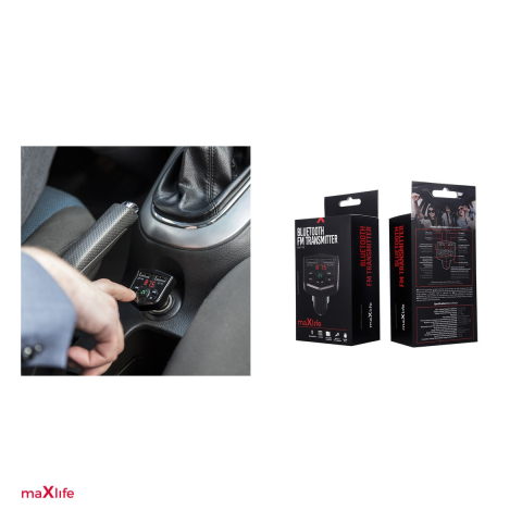 Transmitator FM Maxlife BT MXFT-02, USB tip A, WMA, MP3, 15,50 W, Negru [3]