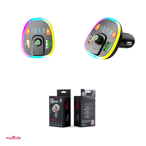 Transmitator FM Maxlife BT MXFT-04, WMA, MP3, Negru [3]