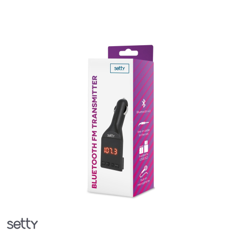 Transmitator FM Setty Bluetooth TFM-00, USB tip A, Negru [3]