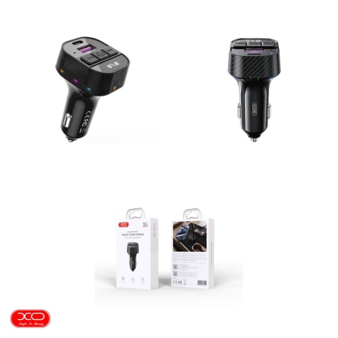 Transmitator FM XO BCC17 Bluetooth MP3 incarcator auto 30W, USB tip A, USB-C, 3 A, Negru [3]