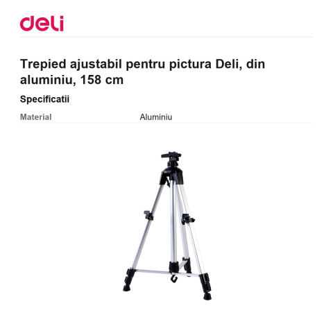 Trepied ajustabil pentru pictura Deli, din aluminiu, 158 cm [2]