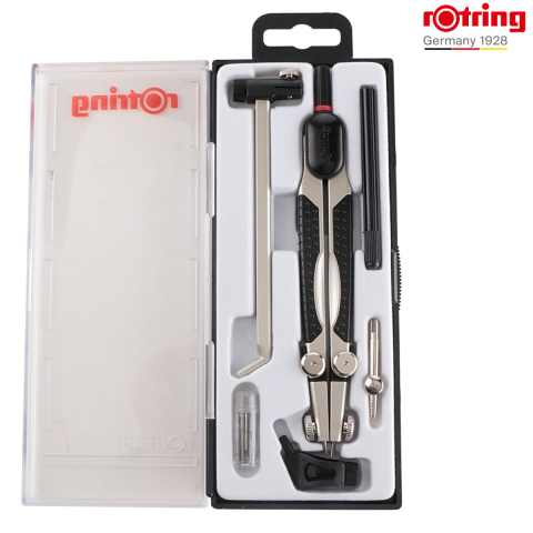 Trusa Compas Compact Rotring cu Mecanism Dublu-Articulat, pentru Desen Tehnic si Arhitectura, Brate de 170mm cu Grip [2]