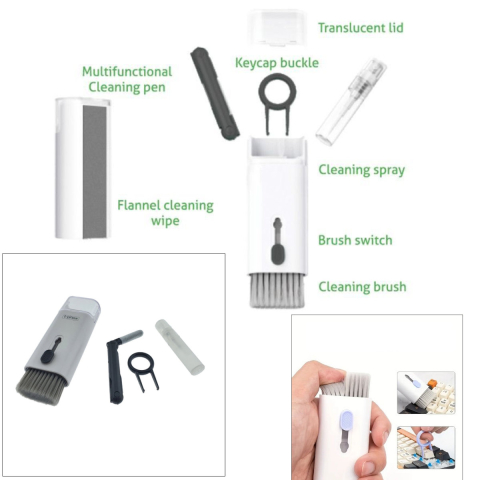 Trusa de curatare electronice 6 in 1 cu spray, perie, extractor taste pentru ecrane, tastaturi, casti, camera foto, set complet [4]