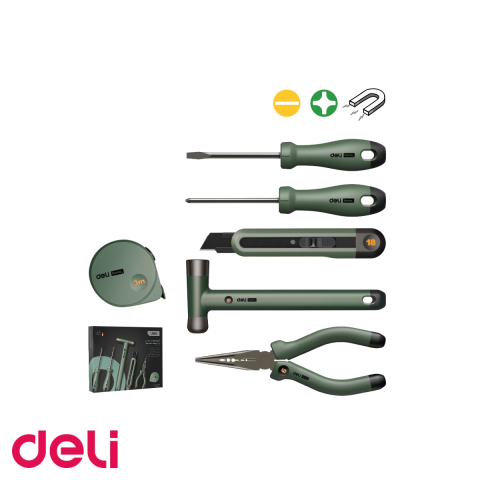 Trusa scule 6 piese Deli Home Series, otel carbon, maner cauciucat, pentru uz casnic [3]
