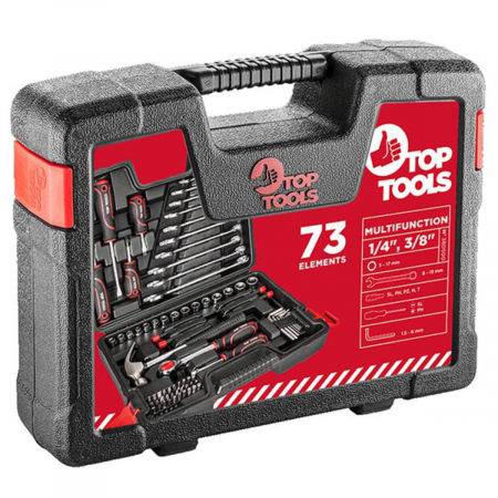 Chei si truse de chei - Set chei si accesorii, Top Tools, 73 bucati, 1/4'', 3/8''