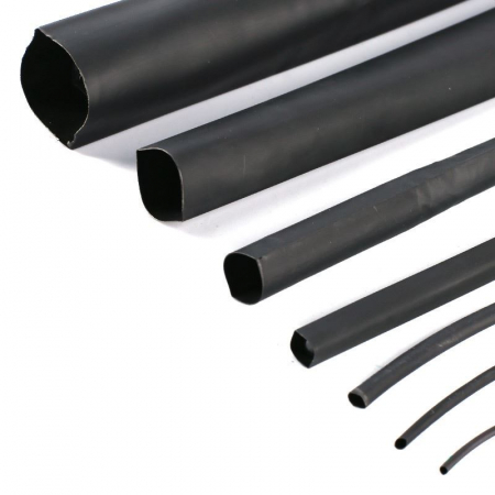 Tub termocontractabil RSFR, izolare si protectie, 2.4 mm, lungime 1m, negru [2]