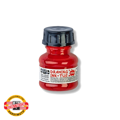 Birotica papetarie - Tus desen rosu Koh-I-Noor, pe baza de apa, 20g, pentru desen tehnic si grafica