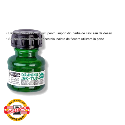 Tus desen verde Koh-I-Noor, pe baza de apa, 20g, pentru desen tehnic si grafica [2]