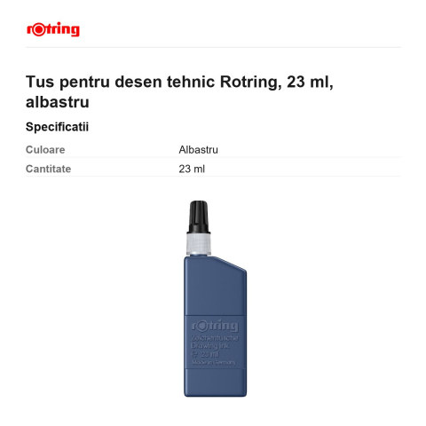 Tus pentru desen tehnic Rotring, 23 ml, albastru [2]