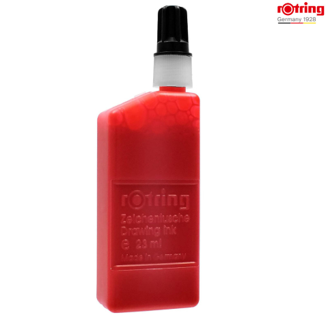Birotica papetarie - Tus pentru Desen Tehnic Rotring 23ml Rosu cu Picurator, Permanent si Rezistent, pentru Grafica, Planse si Notatii