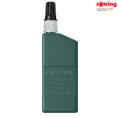 Tusuri pentru Grafica si Desen Tehnic - Tus pentru Desen Tehnic Rotring 23ml Verde cu Picurator, Permanent si Rezistent, pentru Grafica, Planse si Notatii