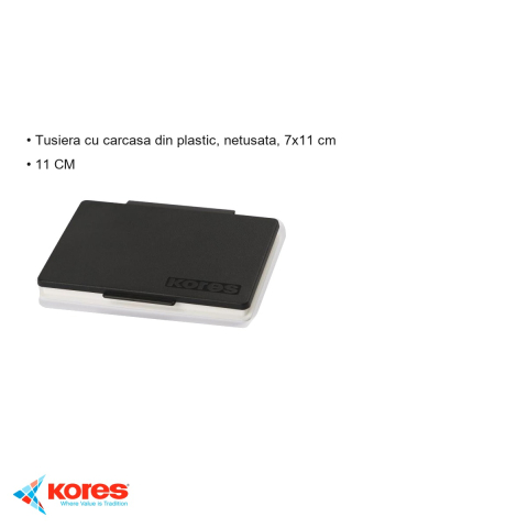 Tusiera plastic netusata Kores, 7x11 cm, pentru stampile si aplicatii cu cerneala [2]