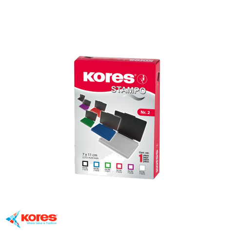 Tusiere - Tusiera plastic verde Kores, 7x11 cm, pentru stampile si aplicare cerneala