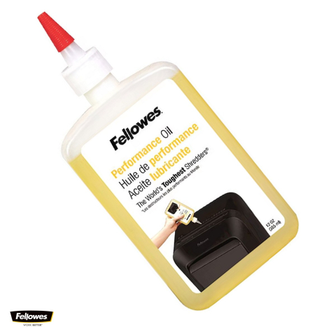 Distrugatoare documente si accesorii - Ulei pentru distrugatoare de documente Fellowes, recipient cu duza extinsa, pentru taiere cross-cut si micro-cut, 355 ml, 20x9x3.5 cm