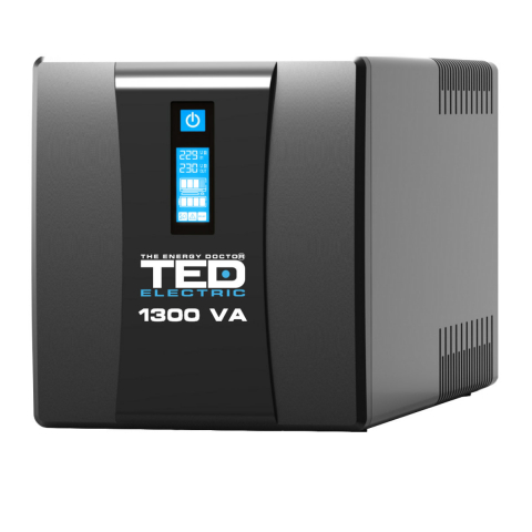 Sisteme UPS - UPS Line Interactive 1300VA 750W LCD 4 Iesiri Schuko Management USB AVR pentru Servere Mici & Retelistica TED Electric TED004635
