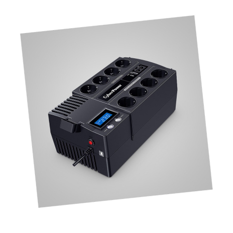 Sisteme UPS - UPS line interactive CyberPower BR1000ELCD, 1000 VA / 600 W, AVR, 8 prize Schuko din care 4 pe baterie, ecran LCD, incarcare USB-A si USB-C, port USB, desktop, negru