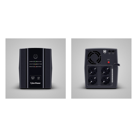 UPS line interactive CyberPower UT1500EG, 1500 VA / 900 W, AVR, 4 prize Schuko, incarcare USB-A si USB-C, port USB, protectie RJ11/RJ45, tower, negru [3]