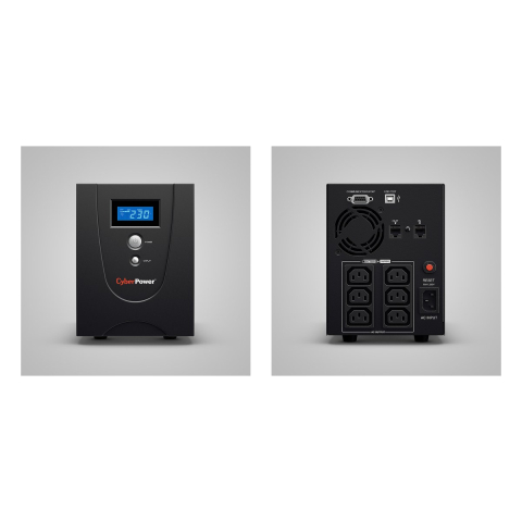 UPS line interactive CyberPower VALUE2200EILCD, 2200 VA / 1320 W, AVR, 6 prize IEC C13, ecran LCD, port USB, protectie RJ11/RJ45, carcasa metalica, tower, negru [3]