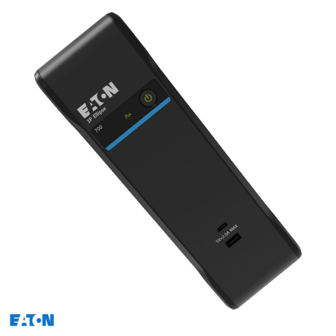 Sisteme UPS - UPS offline Eaton 3P Ellipse 700 USB DIN, 700 VA / 420 W, 4 prize Schuko din care 3 pe baterie, port USB HID, fara ventilator, tower, negru, 3P700UD