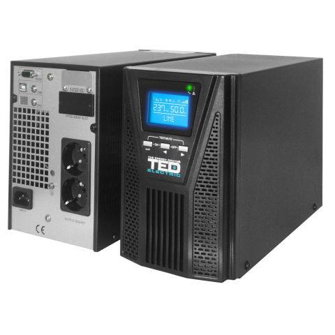 UPS Online 1000VA 900W Dubla Conversie Sinus Pur LCD 2 Iesiri Schuko Management Remote pentru Echipamente Critice TED Electric TED003973 [1]