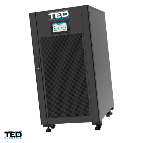 UPS online dubla conversie trifazat 3/3 TED Electric TED006370, 160 kVA / 160 kW, intrare si iesire pe regleta (bloc terminal), afisaj LCD, management USB, pe roti, FARA ACUMULATORI [0]