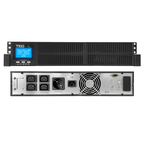 UPS Online Rack/Tower 2000VA 1800W Dubla Conversie Sinus Pur 5 Iesiri (Schuko+4IEC) Management Remote pentru Servere & Retelistica TED Electric TED004055 [2]