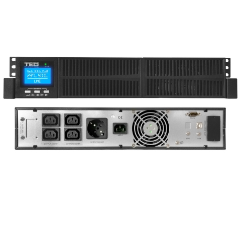 UPS Online Rack/Tower 3000VA 2700W Dubla Conversie Sinus Pur 5 Iesiri (Schuko+4IEC) Management Remote pentru Servere & Centre Date TED Electric TED004062 [2]