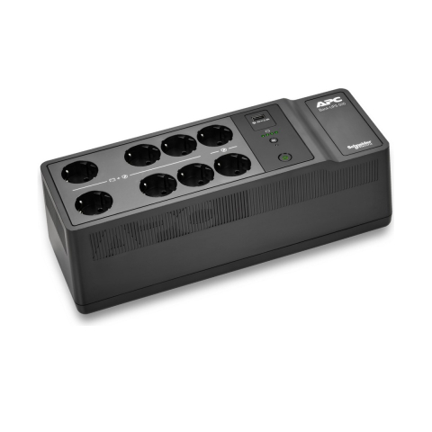 Sisteme UPS - UPS standby APC Back-UPS 500VA, 300 W, 8 prize Schuko din care 6 pe baterie, port de incarcare USB-A, port USB de comunicare, montare pe podea sau perete, BE500G2-GR