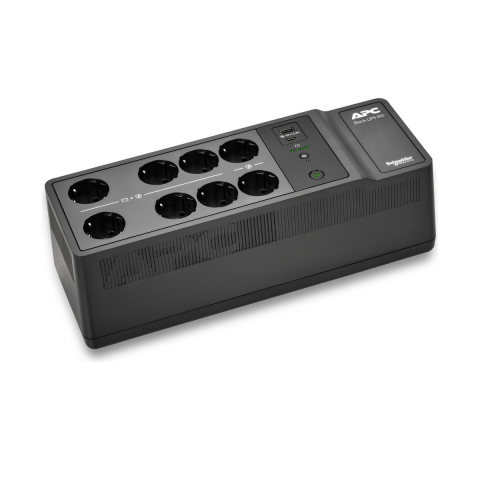 Sisteme UPS - UPS standby APC Back-UPS 850VA, 520 W, 8 prize Schuko din care 6 pe baterie, porturi de incarcare USB-A si USB-C, port USB de comunicare, montare pe podea sau perete, negru, BE850G2-GR