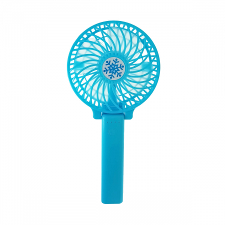 Ventilare aer - Ventilator portabil cu maner de 11 cm, acumulator 18650, putere 3W, cablu de alimentare microUSB, albastru