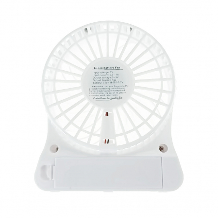 Ventilator de birou cu acumulator 18650 incorporat, lungime de 14cm, cablu de alimentare microUSB, 13313, alb [1]