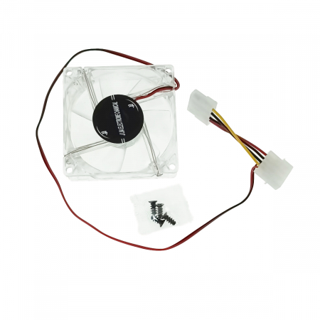 Ventilatoare PC - Ventilator PC 80 mm, LED multicolor, 4 pini, molex, 12V, transparent