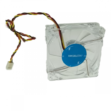 Ventilator PC, transparent cu iluminare LED albastru, 80 x 80 x 25 mm, 12V, 3 pini [1]