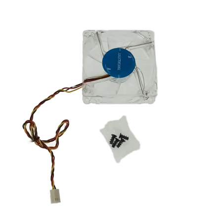 Ventilatoare PC - Ventilator PC, transparent cu iluminare LED albastru, 80 x 80 x 25 mm, 12V, 3 pini