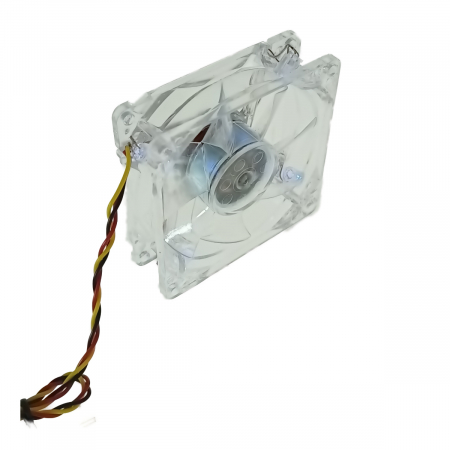 Ventilator PC, transparent cu iluminare LED albastru, 80 x 80 x 25 mm, 12V, 3 pini [4]