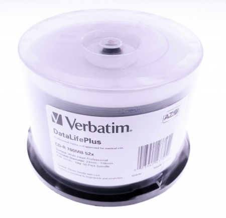 CD-R printabil - VERBATIM CD-R 700MB  52X AZO WIDE PRINTABLE NO ID CAKE*50 43745