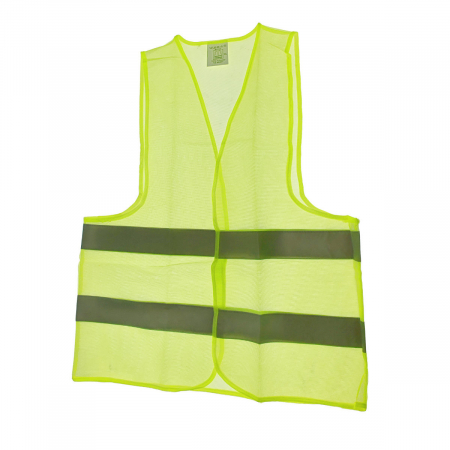 Vizibilitate - Vesta cu 2 benzi reflectorizante, Bossini, marimea XXL, lungime 67 cm, latime 54 cm, galben neon