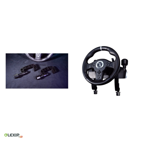 Volan de gaming Lexip Xdrive 350 cu pedale si schimbator secvential, force feedback, USB, pentru PC, PlayStation, Xbox si Nintendo Switch, negru, JVAMUL00264 [5]