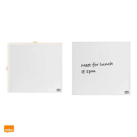 Whiteboard magnetic din sticla Nobo Diamond, sticla securizata, instrument de scris si magneti inclusi, 45x45 cm, alb [4]