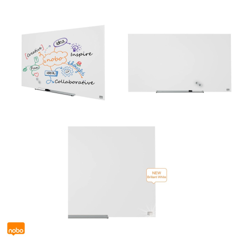 Whiteboard magnetic din sticla Nobo Diamond Widescreen 45 inch, fara rama, montaj ascuns InvisaMount, 1000x560 mm, alb [3]