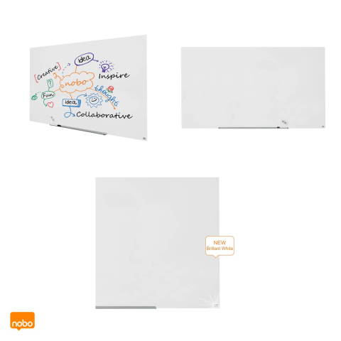 Whiteboard magnetic din sticla Nobo Diamond Widescreen 85 inch, fara rama, montaj ascuns InvisaMount, 1883x1059x22 mm, alb [3]
