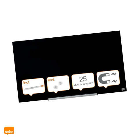 Birotica papetarie - Whiteboard magnetic din sticla Nobo Impression Widescreen 43 inch, fara rama, montaj ascuns InvisaMount, alb