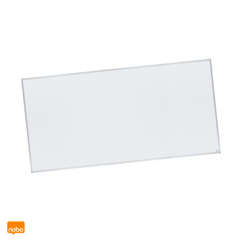 Table de conferinta - Whiteboard magnetic Nobo Essentials, suprafata din otel, rama din aluminiu de 12 mm, tavita pentru accesorii, 240x120 cm, alb