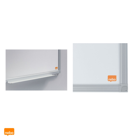 Whiteboard magnetic Nobo Essentials, suprafata din otel, rama din aluminiu de 12 mm, tavita pentru accesorii, 240x120 cm, alb [3]