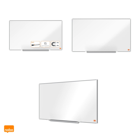Whiteboard magnetic Nobo Impression Pro Widescreen 32 inch, otel lacuit, montaj ascuns InvisaMount, tavita si marker incluse, 710x400 mm, alb [3]