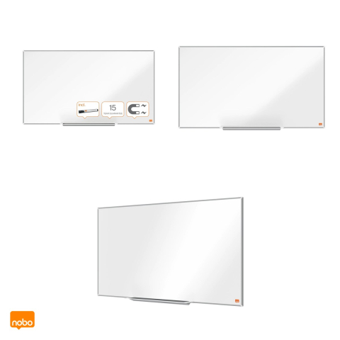 Whiteboard magnetic Nobo Impression Pro Widescreen 40 inch, otel lacuit, montaj ascuns InvisaMount, tavita si marker incluse, 890x500 mm, alb [3]